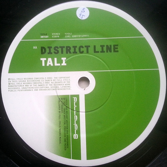 Lyric On My Lip / District Line by Tali - 12", UK. 2002. Electronic/Drum n Bass Good Plus (G+) Good Plus (G+) - vinyl For Sale in Nottingham. - 2