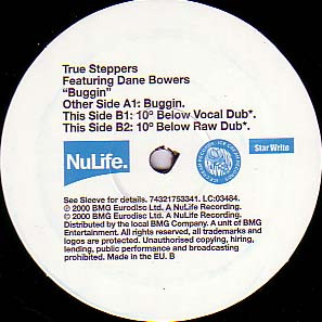 Buggin by True Steppers Feat. Dane Bowers - 12", UK. 2000. Electronic/UK Garage Good (G) Generic - vinyl For Sale in Nottingham. - 3