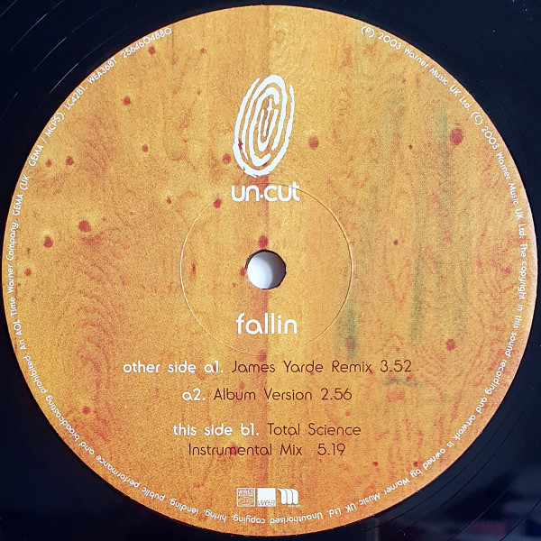 Fallin' by Un-cut - 12", UK. 2003. Electronic/Breakbeat, Drum n Bass, Jazzdance Very Good Plus (VG+) Very Good Plus (VG+) - vinyl For Sale in Nottingham. - 2