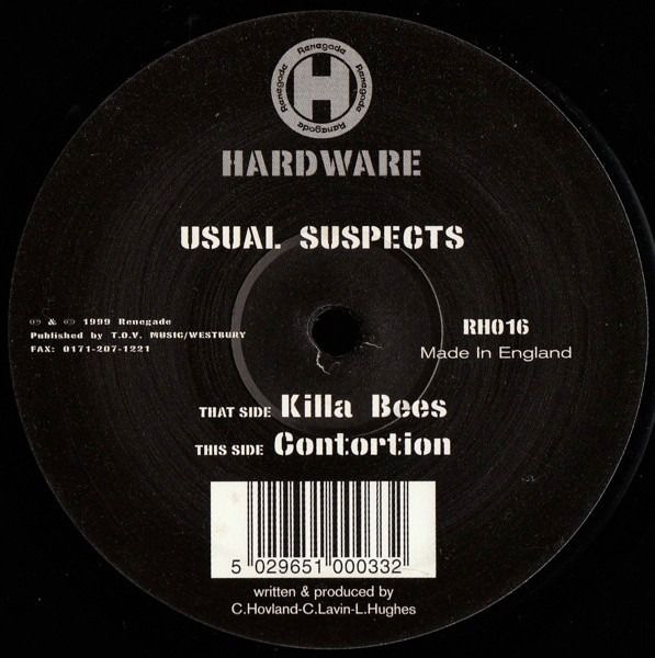 Killa Bees / Contortion by Usual Suspects - 12", UK. 1999. Electronic/Drum n Bass Very Good (VG) Generic - vinyl For Sale in Nottingham. - 3