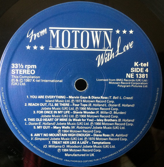 From Motown With Love by Various - 2xLP, Comp, UK. 1987. Funk / Soul, Pop/Soul, Ballad Near Mint (NM or M-) Very Good Plus (VG+) - vinyl For Sale in Nottingham. - 8