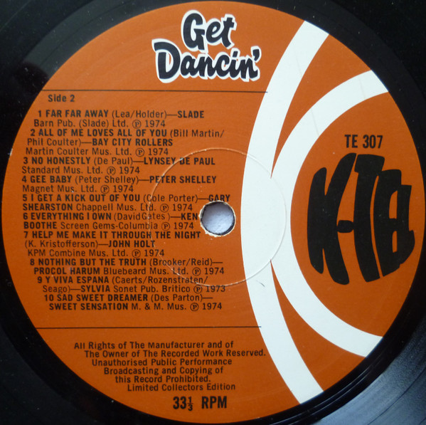 Get Dancin' by Various - LP, Comp, Ltd, UK & Ireland. 1975. Rock, Reggae, Funk / Soul/Pop Rock, Disco Near Mint (NM or M-) Very Good Plus (VG+) - vinyl For Sale in Nottingham. - 4