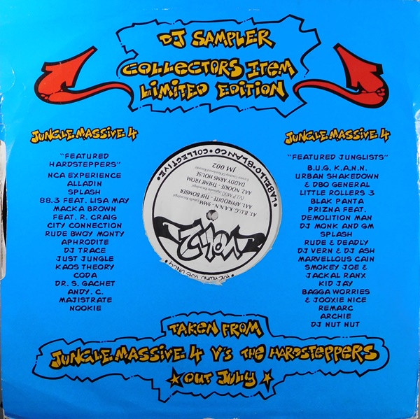 Jungle Massive 4 Vs The Hardsteppers DJ Sampler - Vol 2 by Various - 12", Ltd, Promo, UK. 1995. Electronic/Drum n Bass, Jungle Very Good Plus (VG+) Very Good (VG) - vinyl For Sale in Nottingham. - 2