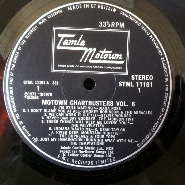 Motown Chartbusters Vol. 6 by Various - LP, Comp, UK. 1971. Funk / Soul/Soul Very Good (VG) Very Good Plus (VG+) - vinyl For Sale in Nottingham. - 3