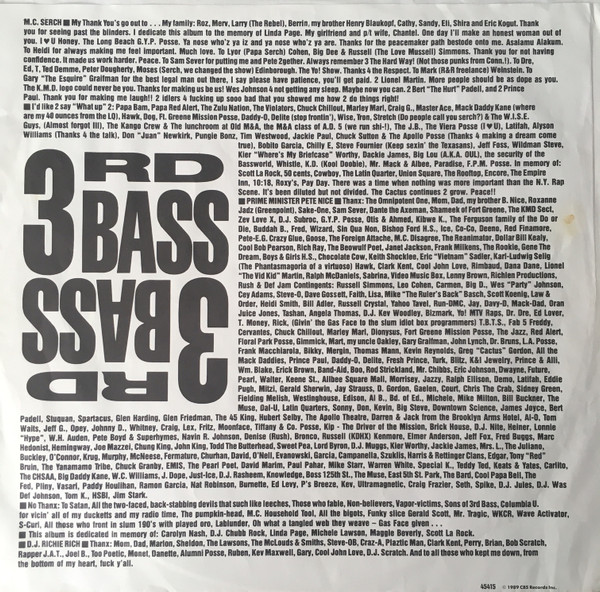 The Cactus Album by 3rd Bass - LP, Album, US. 1989. Hip Hop/Conscious, Boom Bap Near Mint (NM or M-) Very Good Plus (VG+) - vinyl For Sale in Nottingham. - 6
