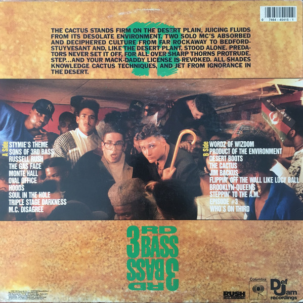The Cactus Album by 3rd Bass - LP, Album, US. 1989. Hip Hop/Conscious, Boom Bap Near Mint (NM or M-) Very Good Plus (VG+) - vinyl For Sale in Nottingham. - 2