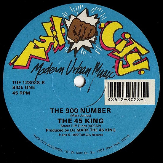 The 900 Number by The 45 King - 12", US. 1990. Hip Hop/ Very Good Plus (VG+) Very Good (VG) vinyl Nottingham.