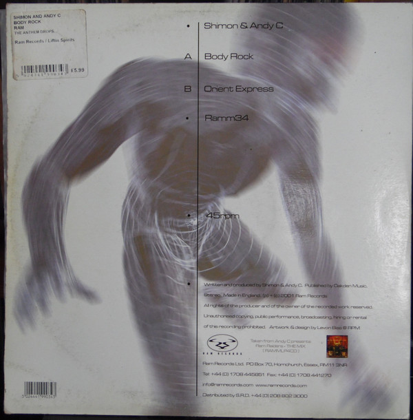 Body Rock by Shimon & Andy C* - 12", UK. 2001. Electronic/Drum n Bass Very Good Plus (VG+) Generic - vinyl For Sale in Nottingham. - 4