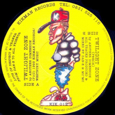 Twilight Zone by Another Dimension - 12", UK. 1993. Electronic/Breakbeat, Hardcore, Jungle Very Good Plus (VG+) Generic vinyl Nottingham.