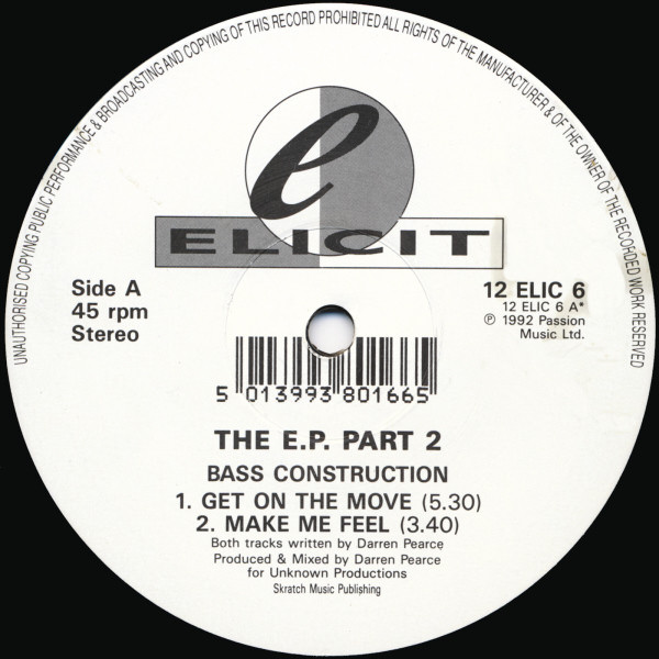 The E.P. Part 2 by Bass Construction - 12", EP, UK. 1992. Electronic/Breakbeat, Hardcore Very Good Plus (VG+) Near Mint (NM or M-) - vinyl For Sale in Nottingham. - 2