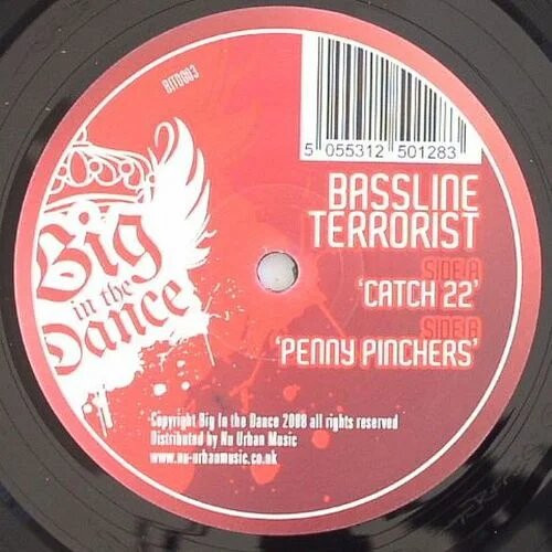 Catch 22 / Penny Pinchers by Bassline Terrorist - 12", UK. 2009. Electronic/Drum n Bass Very Good Plus (VG+) Very Good Plus (VG+) vinyl Nottingham.