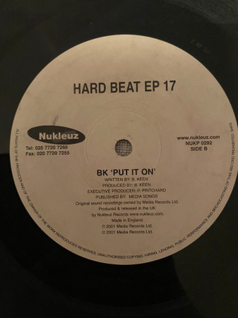 Hard Beat EP 17 by BK - 12", EP, UK. 2001. Electronic/Hard House Very Good Plus (VG+) Very Good Plus (VG+) - vinyl For Sale in Nottingham. - 4