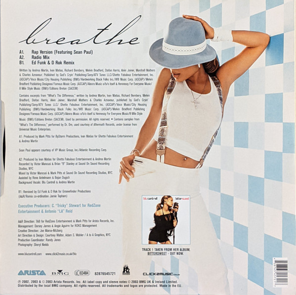 Breathe by Blu Cantrell - 12", Europe. 2003. Electronic, Funk / Soul/Contemporary R&B, Drum n Bass Very Good (VG) Very Good (VG) - vinyl For Sale in Nottingham. - 2