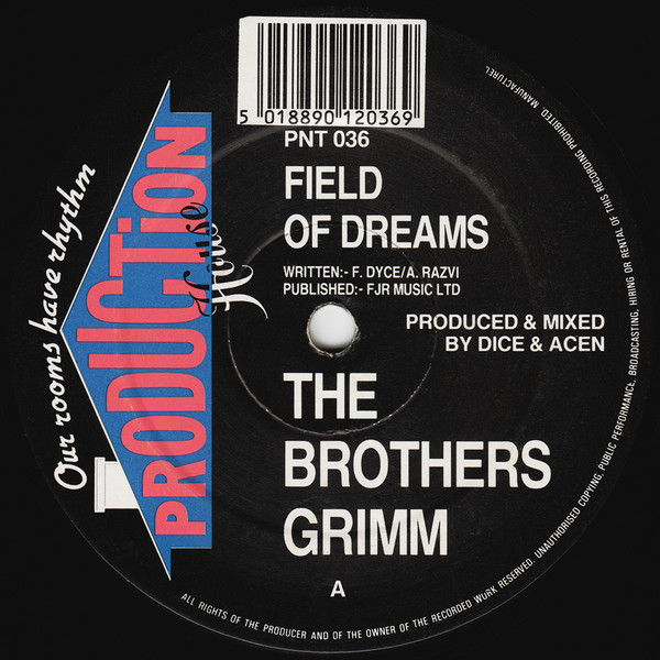 Field Of Dreams / Exodus (The Lion Awakes) by The Brothers Grimm - 12", UK. 1992. Electronic/Breakbeat, Hardcore, Bleep Very Good (VG) Not Graded vinyl Nottingham.