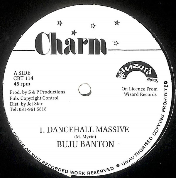 Dancehall Massive by Buju Banton - 12", UK. 1995. Reggae/Dancehall Very Good Plus (VG+) Very Good Plus (VG+) vinyl Nottingham.
