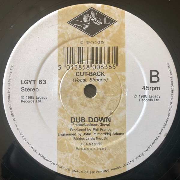 Down Town by Cut-Back - 12", UK. 1988. Electronic/Deep House Very Good (VG) Very Good (VG) - vinyl For Sale in Nottingham. - 2