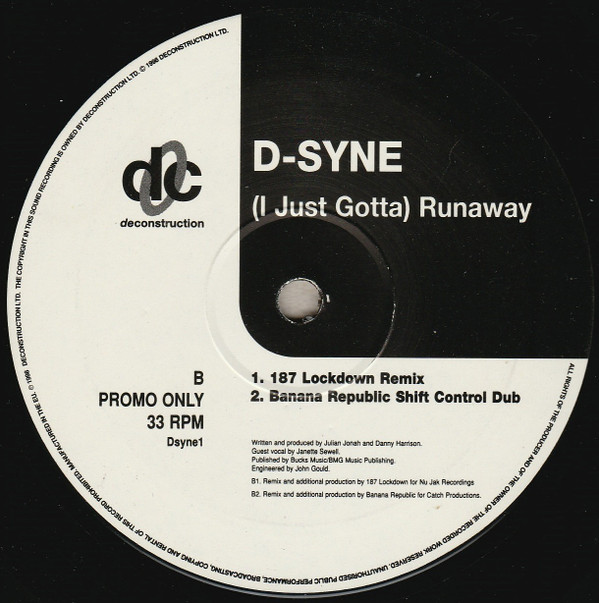 (I Just Gotta) Runaway by D-Syne - 12", Promo, UK. 1998. Electronic/House, UK Garage, Speed Garage Very Good (VG) Very Good (VG) - vinyl For Sale in Nottingham. - 2