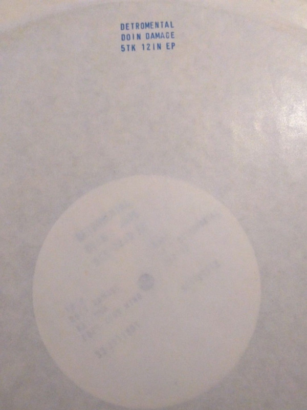 Doin Damage 5tk 12in EP by Detromental - 12", EP, W/Lbl, Sta, UK. 1991. Electronic/Hardcore, Techno, Bleep Very Good Plus (VG+) Generic - vinyl For Sale in Nottingham. - 2