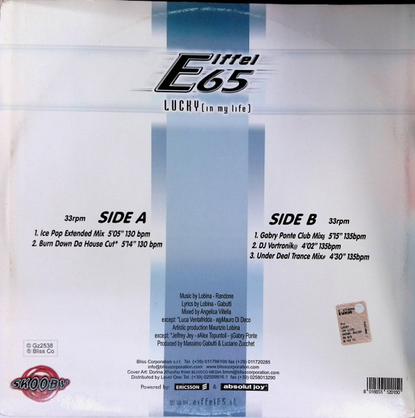 Lucky (In My Life) by Eiffel 65 - 12", Italy. 2001. Electronic/Euro House, Italodance Mint (M) Mint (M) - vinyl For Sale in Nottingham. - 2