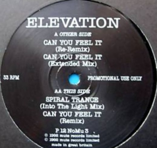 Can You Feel It / Spiral Trance by Elevation - 12", Promo, UK. 1992. Electronic/Hardcore, Techno Very Good Plus (VG+) Generic vinyl Nottingham.