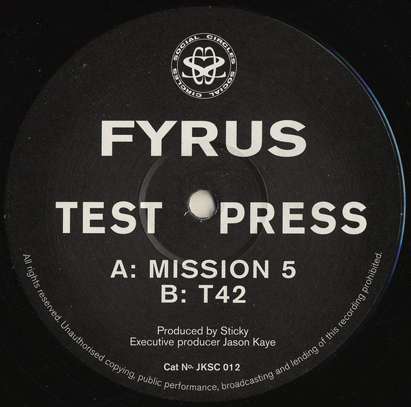 Mission 5 / T42 by Fyrus - 12", TP, UK. 2002. Electronic/UK Garage Very Good Plus (VG+) Generic vinyl Nottingham.