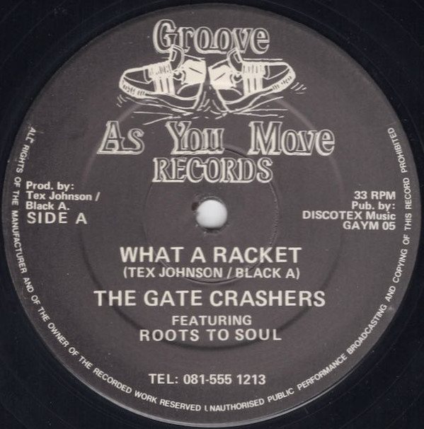 What A Racket by The Gatecrashers - 12", UK. 1991. Electronic/Hardcore, Techno Very Good Plus (VG+) Generic vinyl Nottingham.