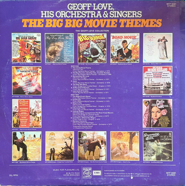 The Big Big Movie Themes by Geoff Love, His Orchestra & Singers - LP, Comp, UK. 1977. Stage & Screen/Theme Very Good (VG) Very Good (VG) - vinyl For Sale in Nottingham. - 3