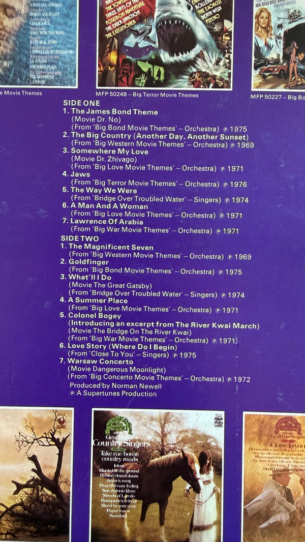 The Big Big Movie Themes by Geoff Love, His Orchestra & Singers - LP, Comp, UK. 1977. Stage & Screen/Theme Very Good (VG) Very Good (VG) - vinyl For Sale in Nottingham. - 4