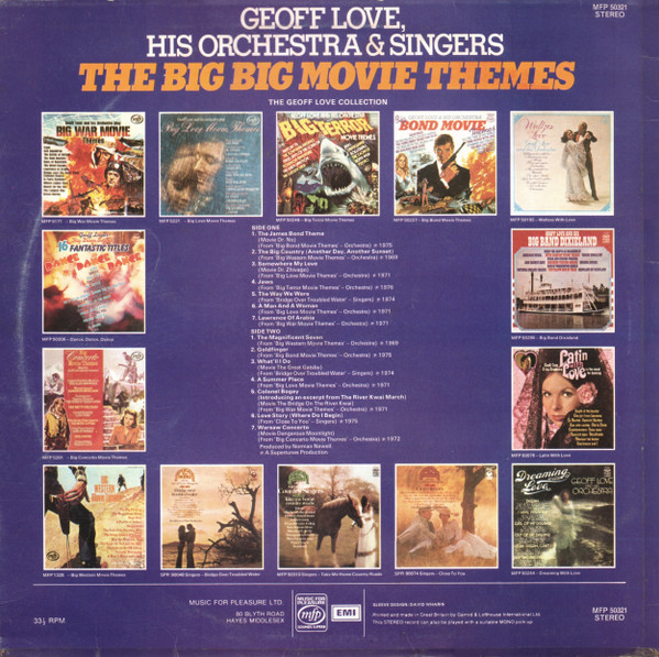 The Big Big Movie Themes by Geoff Love, His Orchestra & Singers - LP, Comp, UK. 1977. Stage & Screen/Theme Very Good (VG) Very Good (VG) - vinyl For Sale in Nottingham. - 2
