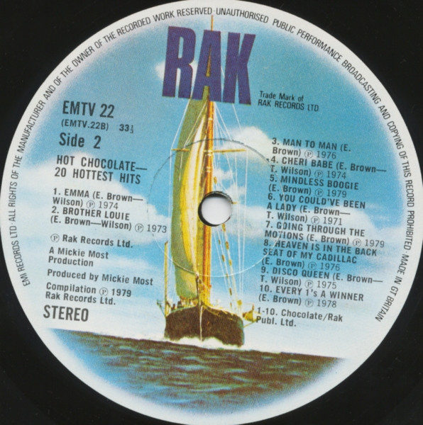 20 Hottest Hits by Hot Chocolate - LP, Comp, UK. 1979. Funk / Soul, Pop/Soul, Disco Very Good Plus (VG+) Very Good Plus (VG+) - vinyl For Sale in Nottingham. - 4