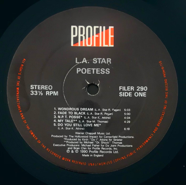 Poetess by L.A. Star - LP, Album, UK. 1990. Hip Hop/ Very Good Plus (VG+) Very Good Plus (VG+) - vinyl For Sale in Nottingham. - 3