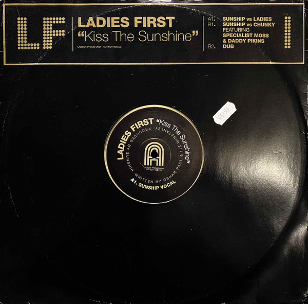 Kiss The Sunshine by Ladies First - 12", Promo, UK. 2001. Electronic/UK Garage Very Good Plus (VG+) Generic vinyl Nottingham.