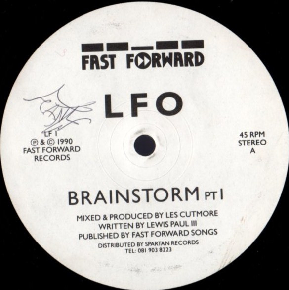 Brainstorm by LFO (2) - 12", UK. 1990. Electronic/Techno, Bleep Very Good (VG) Generic vinyl Nottingham.