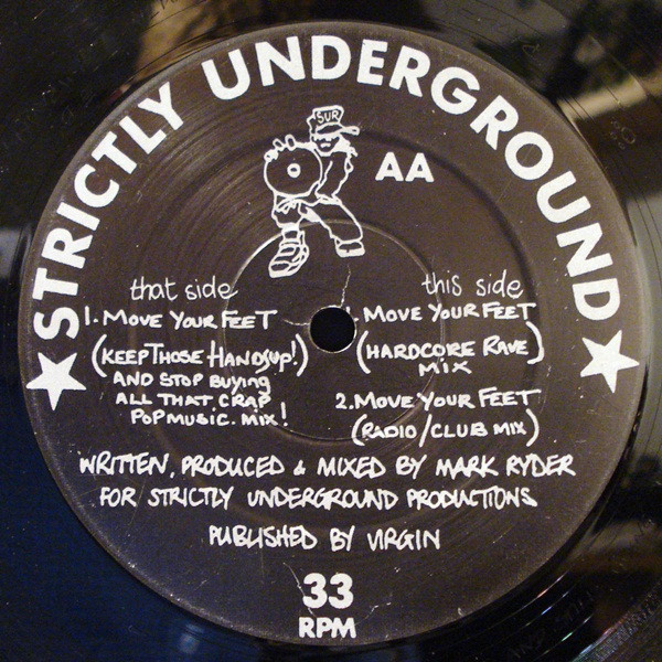 Move Your Feet by M&diams;D&diams;Emm&sup2;* - 12", UK. 1992. Electronic/Breakbeat, Hardcore, Techno Very Good Plus (VG+) Generic vinyl Nottingham.