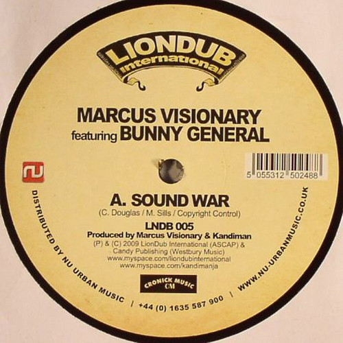 Sound War / Humble by Marcus Visionary Featuring Bunny General, Messenger Selah & Jahdan* - 12", UK. 2009. Electronic, Reggae/Drum n Bass, Jungle Near Mint (NM or M-) Generic vinyl Nottingham.