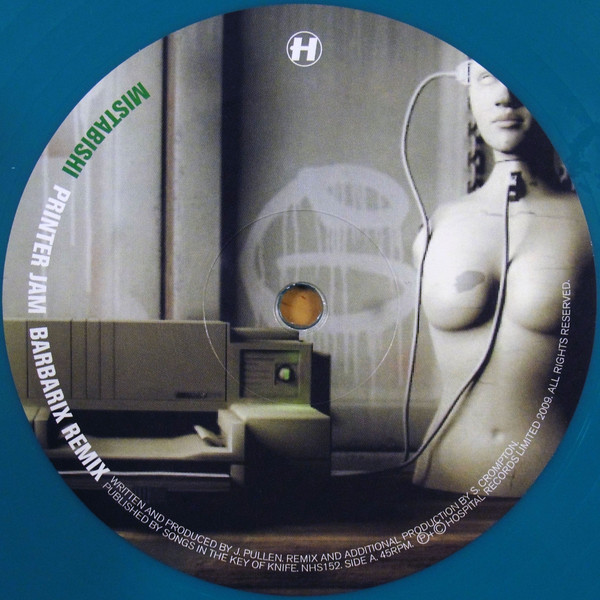 Printer Jam (Barbarix Remix) / White Collar Grime by Mistabishi - 12", Gre, UK. 2009. Electronic/Dubstep Mint (M) Mint (M) vinyl Nottingham.