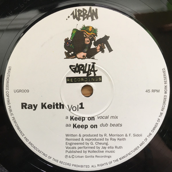 Vol 1 - Keep On by Ray Keith - 12", UK. 1997. Electronic/Drum n Bass, Jungle Good Plus (G+) Generic vinyl Nottingham.