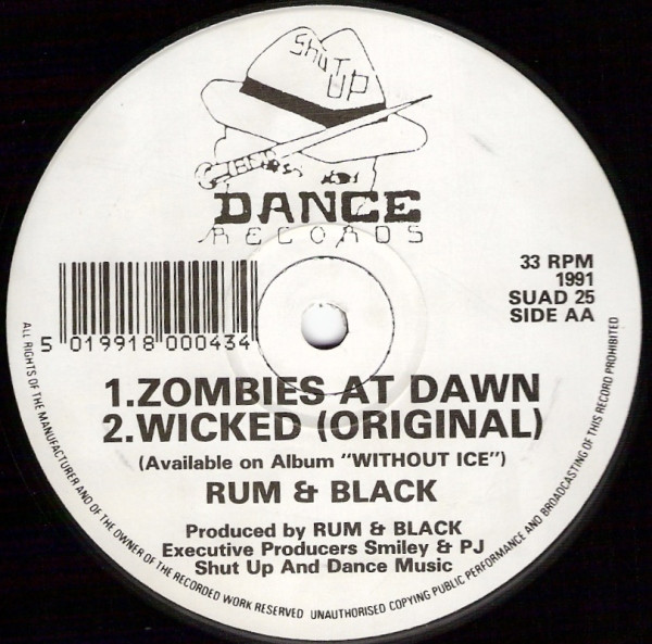 Wicked (Remix) / Zombies At Dawn by Rum & Black - 12", UK. 1991. Electronic/Breakbeat, Hardcore Very Good (VG) Generic - vinyl For Sale in Nottingham. - 2