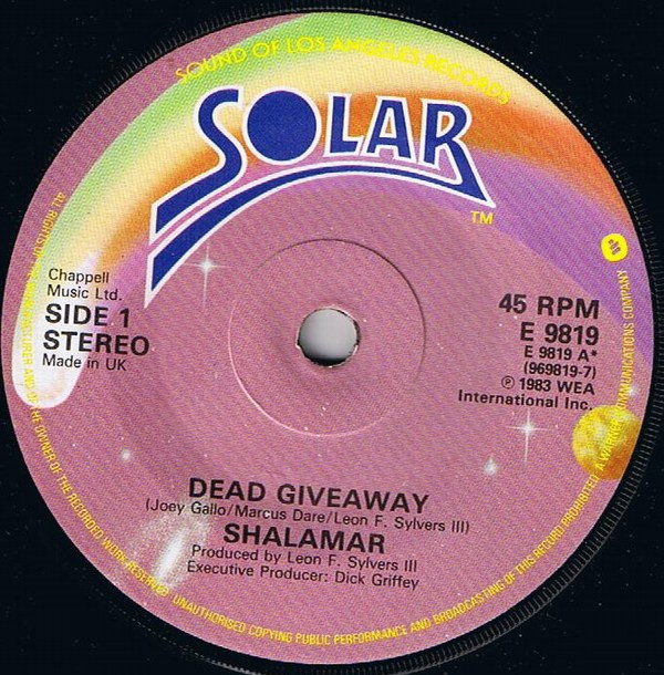 Dead Giveaway by Shalamar - 7", Single, UK. 1983. Electronic, Funk / Soul/Electro, Synth-pop, Funk, Soul Very Good (VG) Very Good (VG) - vinyl For Sale in Nottingham. - 3