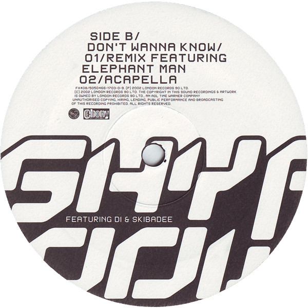 Don't Wanna Know by Shy FX & T Power Featuring Di & Skibadee - 12", UK. 2002. Electronic/Drum n Bass, Downtempo Near Mint (NM or M-) Very Good Plus (VG+) - vinyl For Sale in Nottingham. - 3