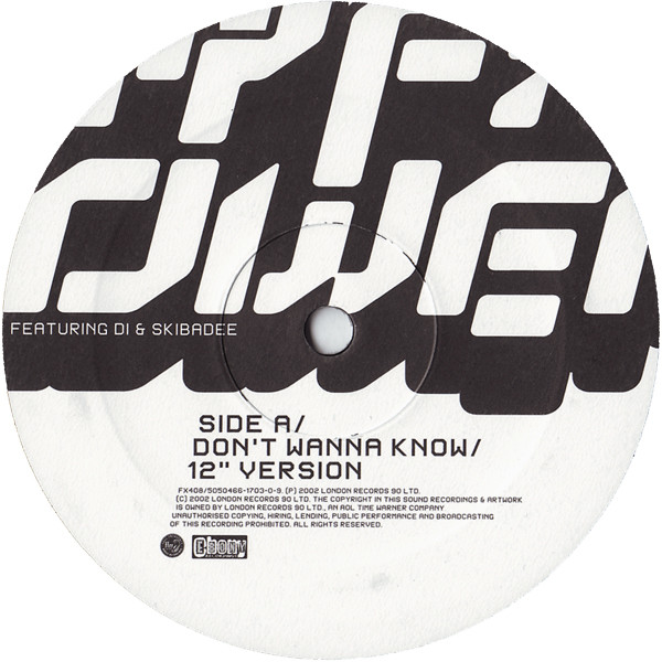 Don't Wanna Know by Shy FX & T Power Featuring Di & Skibadee - 12", UK. 2002. Electronic/Drum n Bass, Downtempo Near Mint (NM or M-) Very Good Plus (VG+) - vinyl For Sale in Nottingham. - 2