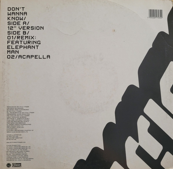 Don't Wanna Know by Shy FX & T Power Featuring Di & Skibadee - 12", UK. 2002. Electronic/Drum n Bass, Downtempo Near Mint (NM or M-) Very Good Plus (VG+) - vinyl For Sale in Nottingham. - 4