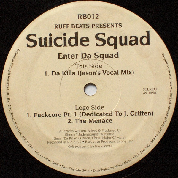 Enter Da Squad by Suicide Squad - 12", US. 1996. Electronic/Hardcore Very Good Plus (VG+) Very Good (VG) vinyl Nottingham.
