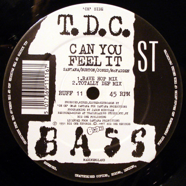 Can You Feel It by T.D.C. - 12", UK. 1991. Electronic/Breakbeat, Hardcore Very Good (VG) Good Plus (G+) vinyl Nottingham.
