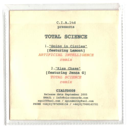 Going In Circles / Kiss Chase by Total Science - CDr, Promo, UK. 2005. Electronic/Drum n Bass Very Good Plus (VG+) Generic vinyl Nottingham.
