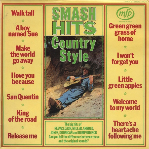 Smash Hits - Country Style by Unknown Artist - LP, Comp, UK. 1970. Folk, World, &amp; Country/Country, Easy Listening Very Good Plus (VG+) Very Good (VG) vinyl Nottingham.