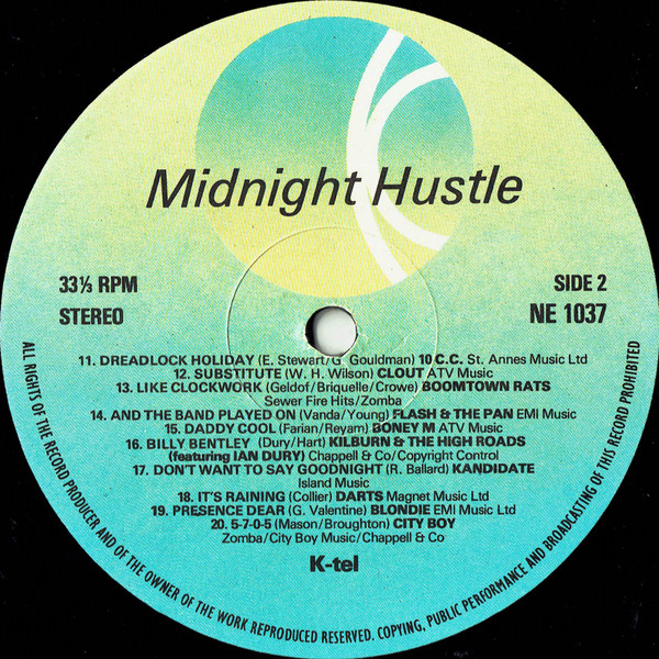 Midnight Hustle by Various - LP, Comp, UK. 1978. Rock, Funk / Soul, Pop/Pop Rock, Soul, Funk, Disco Very Good (VG) Very Good (VG) - vinyl For Sale in Nottingham. - 4