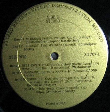 Stereo Review's Stereo Demonstration Record by Various - LP, Album, Comp, RP, US. 1973. Classical, Folk, World, & Country/Classical, Indian Classical, Flamenco Near Mint (NM or M-) Near Mint (NM or M-) - vinyl For Sale in Nottingham. - 3