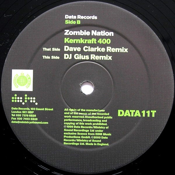 Kernkraft 400 by Zombie Nation - 12", Single, UK. 2000. Electronic/Electro, Techno, Trance Very Good Plus (VG+) Very Good Plus (VG+) - vinyl For Sale in Nottingham. - 4