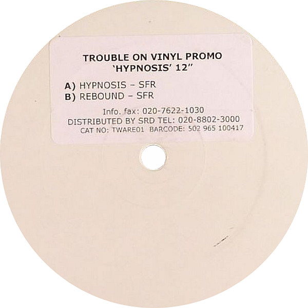 Hypnosis by SFR (4) - 12", Promo, W/Lbl, UK. 2007. Electronic/Drum n Bass Very Good Plus (VG+) Generic vinyl Nottingham.